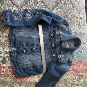 DRIFTWOOD Blue Denim Jacket with Floral Details